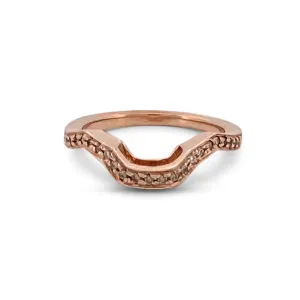 0.11ctw Round Brilliant Diamond Contour Wedding Band in 14 Karat Rose Gold