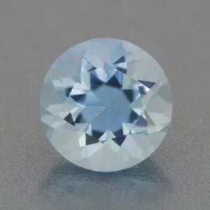 0.66 Carat Sky Blue Round Loose Aquamarine | 5.6mm Natural Stone