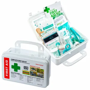 120 Pieces Hardcase First Aid Kit - Includes Instant Cold Pack, Emergency Blanket for Travel, Home, Office, Vehicle, Camping, Workplace & Outdoor