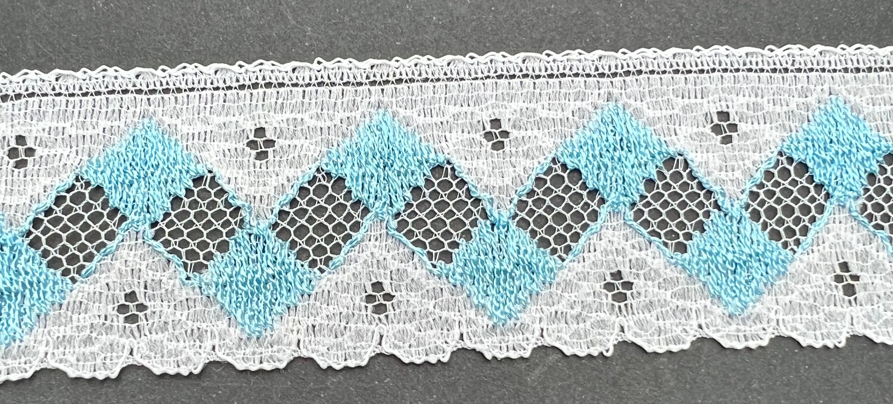 12yds Striking Vintage Blue   White 3cm wide Trim Made in England