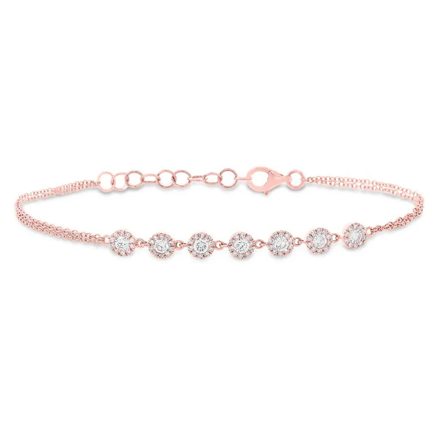 14k Rose Gold Diamond Bracelet
