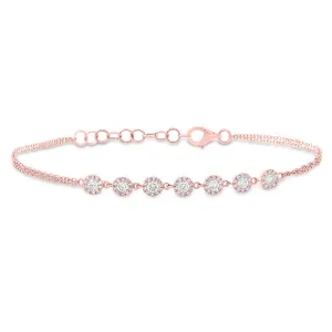 14k Rose Gold Diamond Bracelet