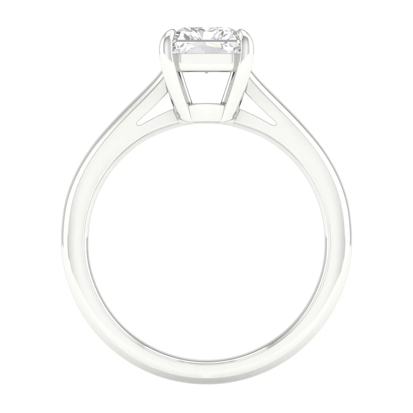 14K White Gold Lab Grown Radiant Solitaire Diamond Engagement Ring