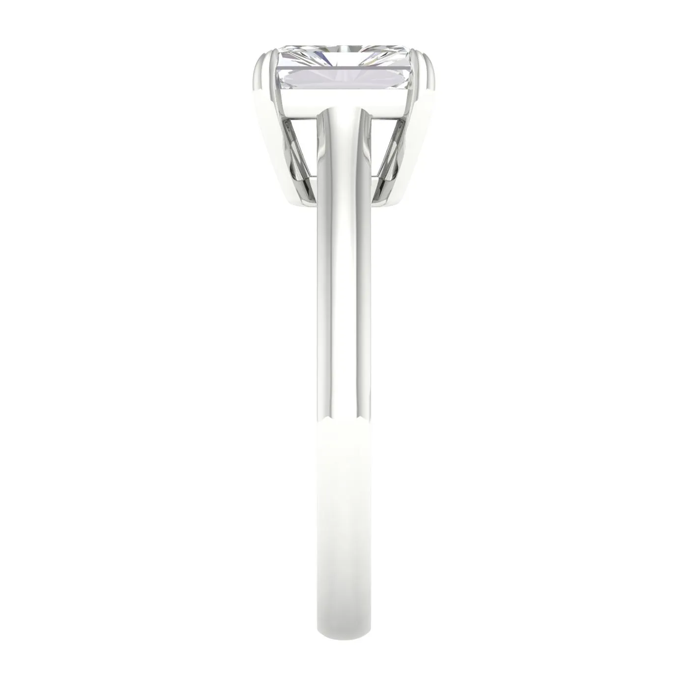 14K White Gold Lab Grown Radiant Solitaire Diamond Engagement Ring