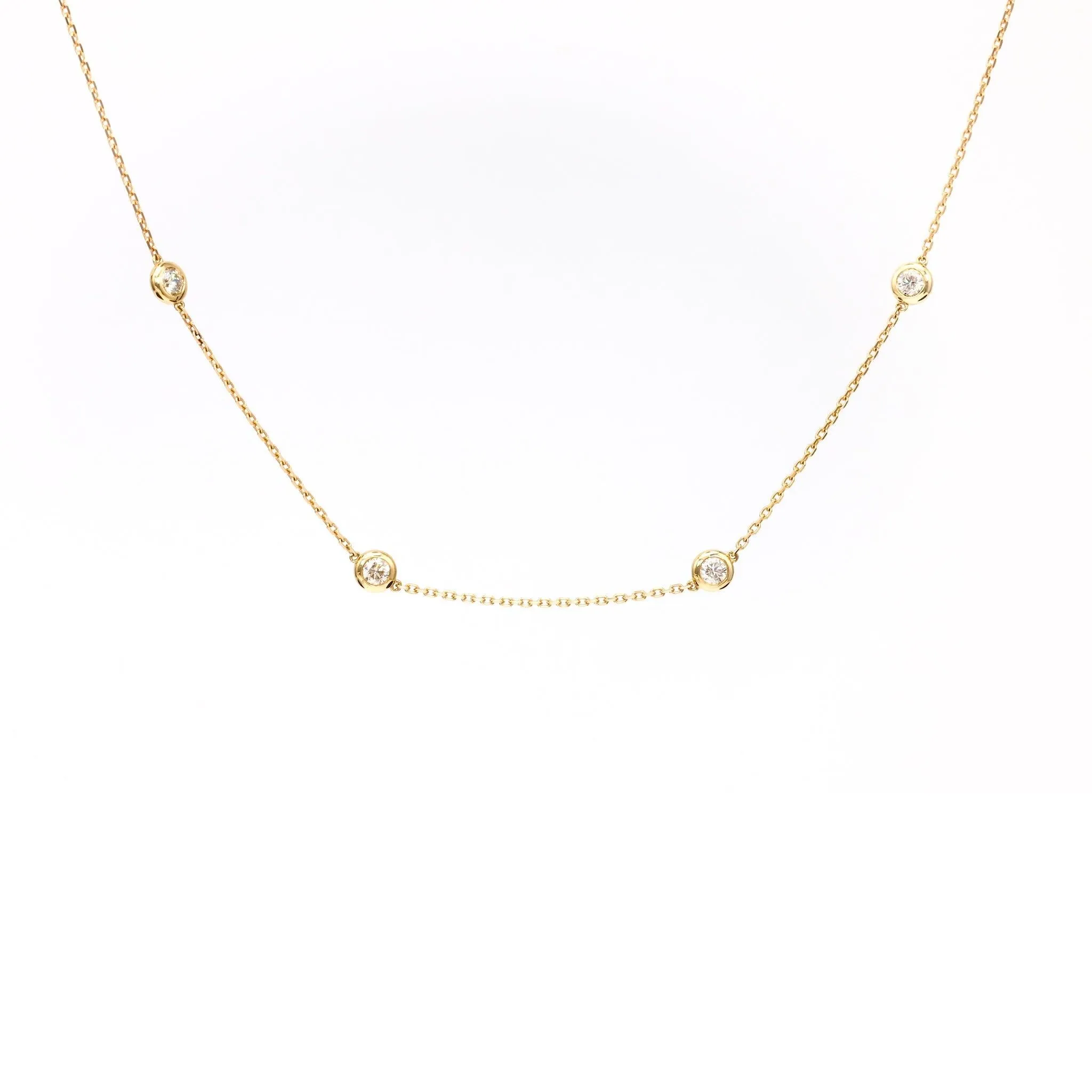 14k Yellow Gold Diamonds By The Yard Necklace