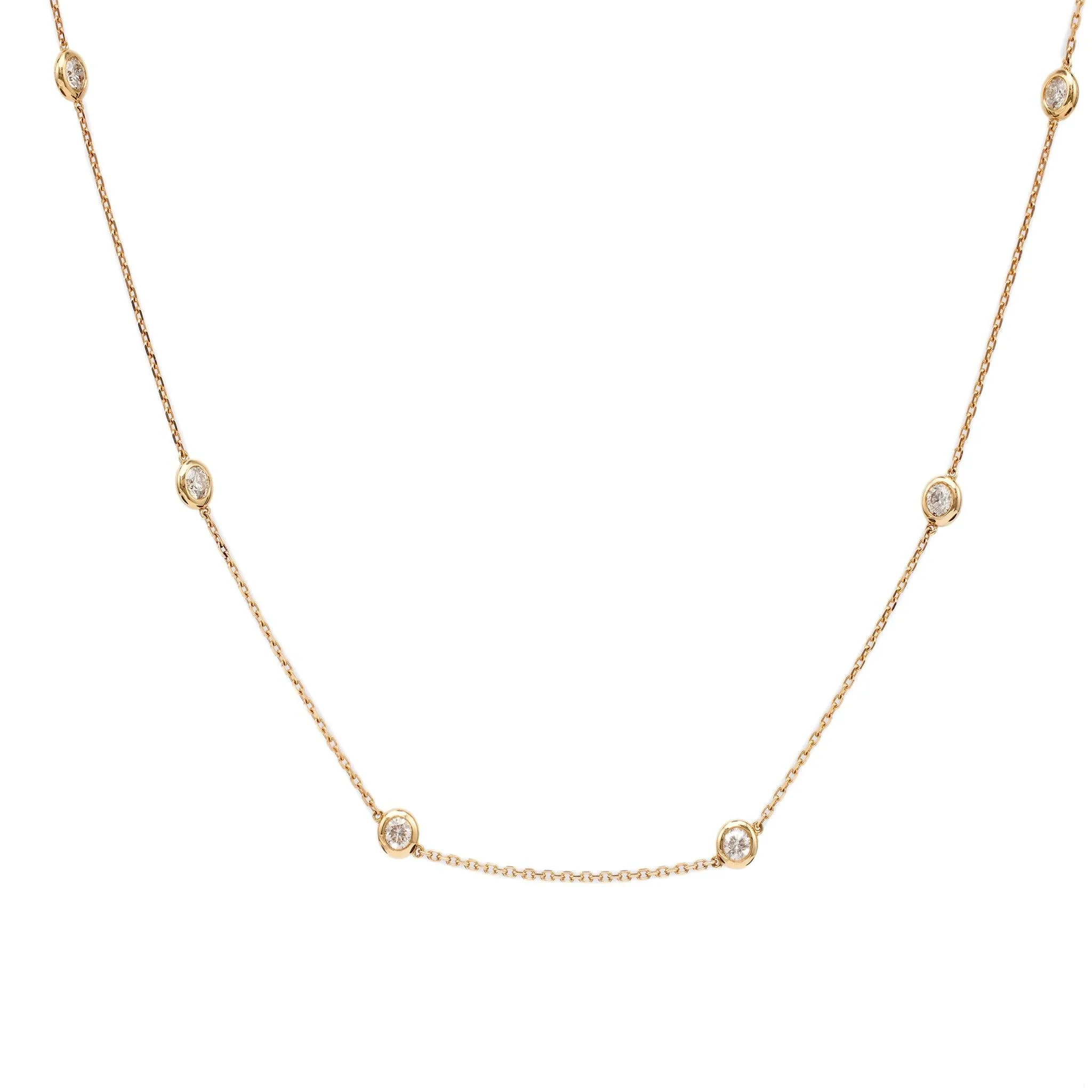 14k Yellow Gold Diamonds By The Yard Necklace