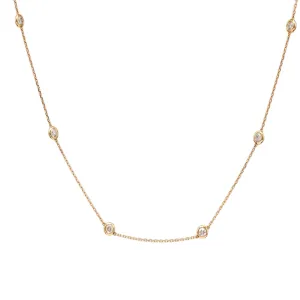 14k Yellow Gold Diamonds By The Yard Necklace