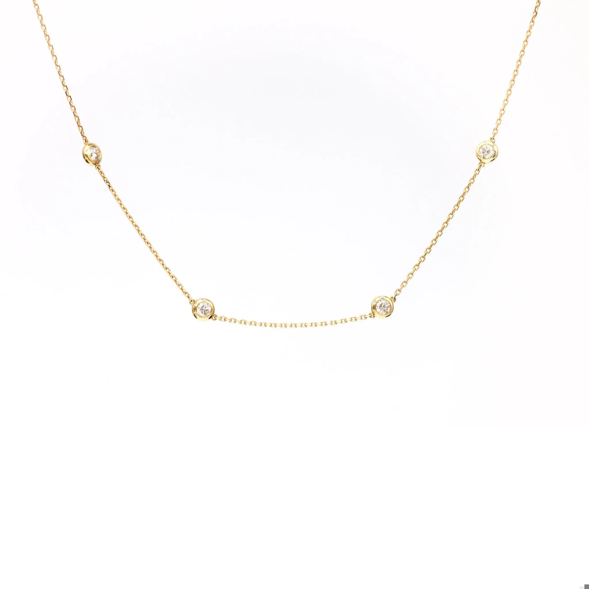 14k Yellow Gold Diamonds By The Yard Necklace