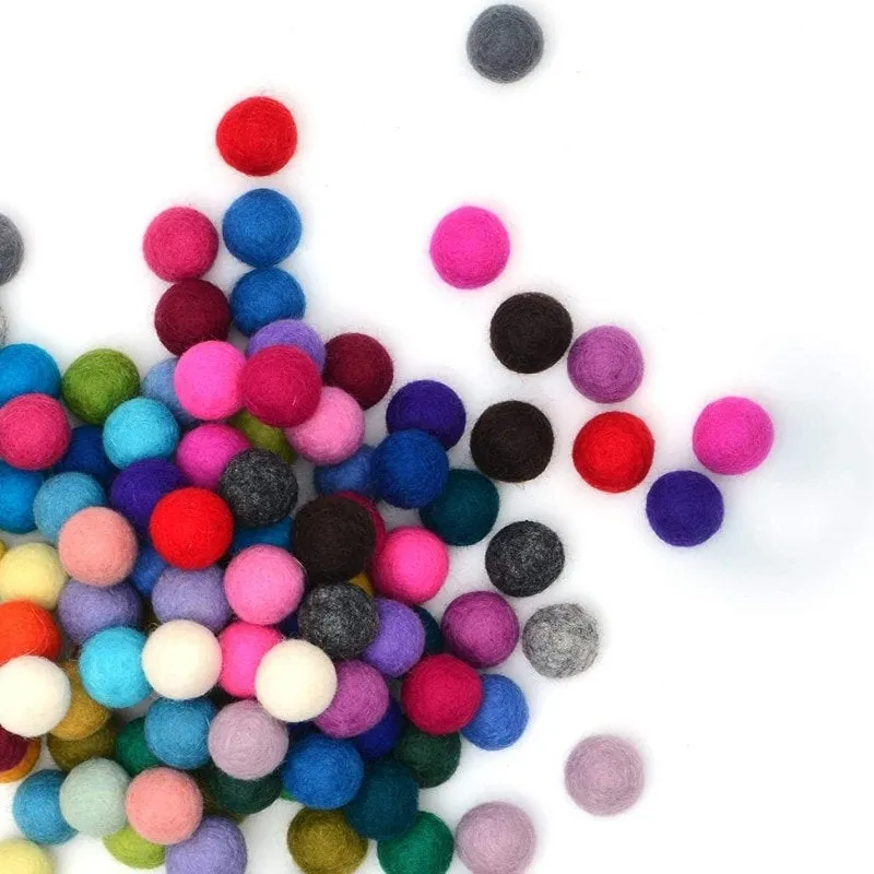 1.5 cm Wool Felt Balls: CUSTOM COLORS, Felted Balls, DIY Garland Kit, Wool Felt Balls, Felt Pom Pom, Handmade Felt Balls, Custom Felt Balls