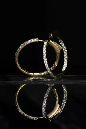 1.79ctw Diamond Inside-Out Hoop Earrings in 14 Karat Gold