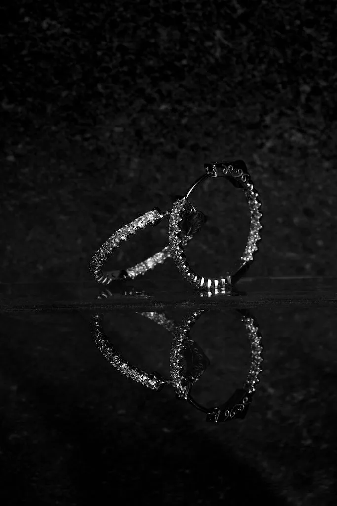 1.79ctw Diamond Inside-Out Hoop Earrings in 14 Karat Gold