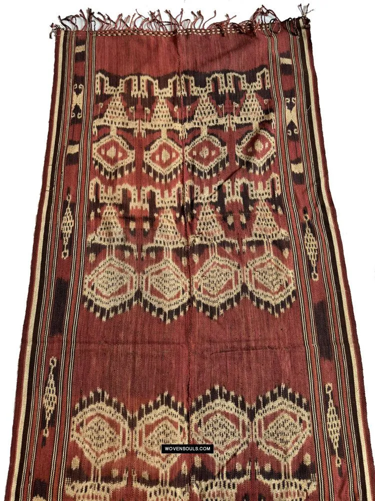 1843 SOLD Antique Iban Ceremonial Ikat with Striking Anthropomorphic Figures