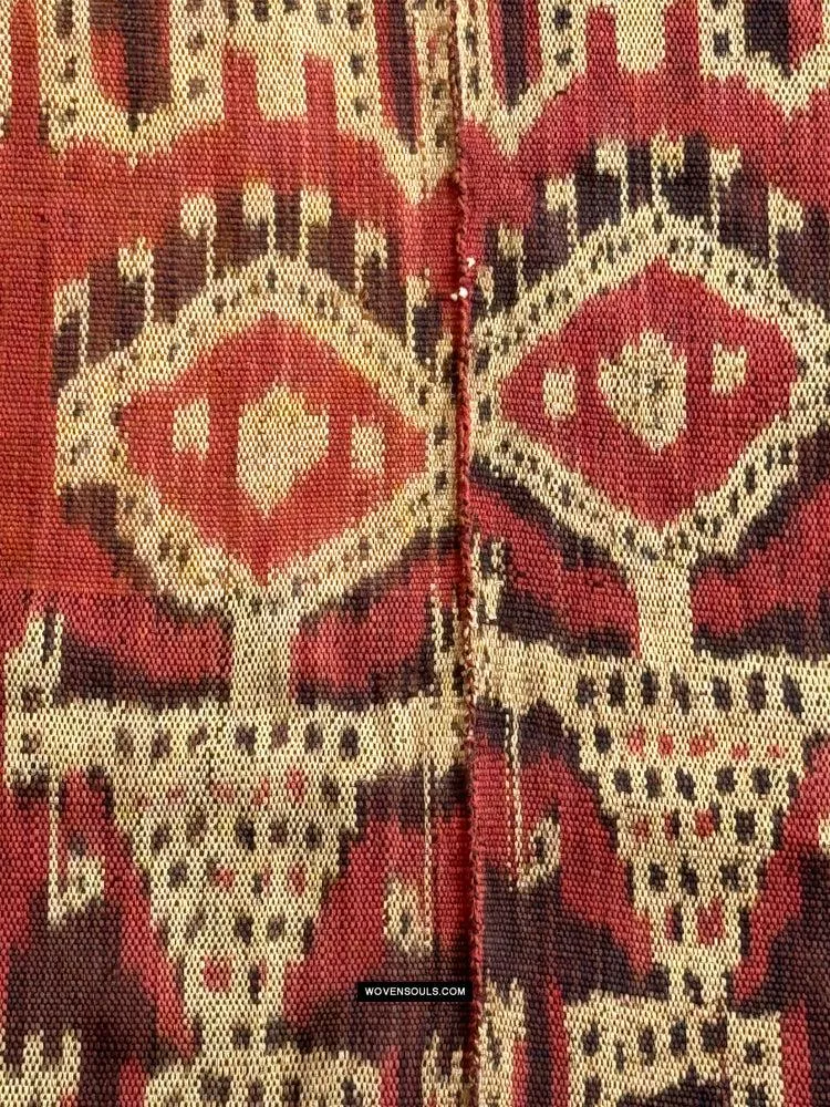 1843 SOLD Antique Iban Ceremonial Ikat with Striking Anthropomorphic Figures