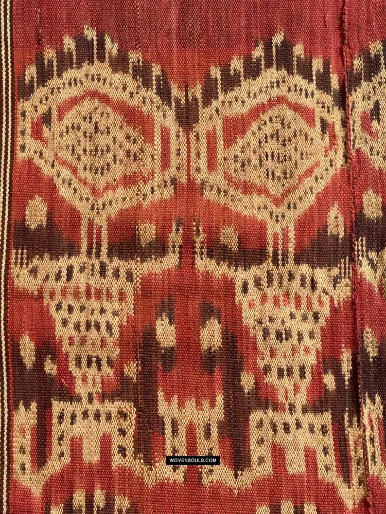 1843 SOLD Antique Iban Ceremonial Ikat with Striking Anthropomorphic Figures