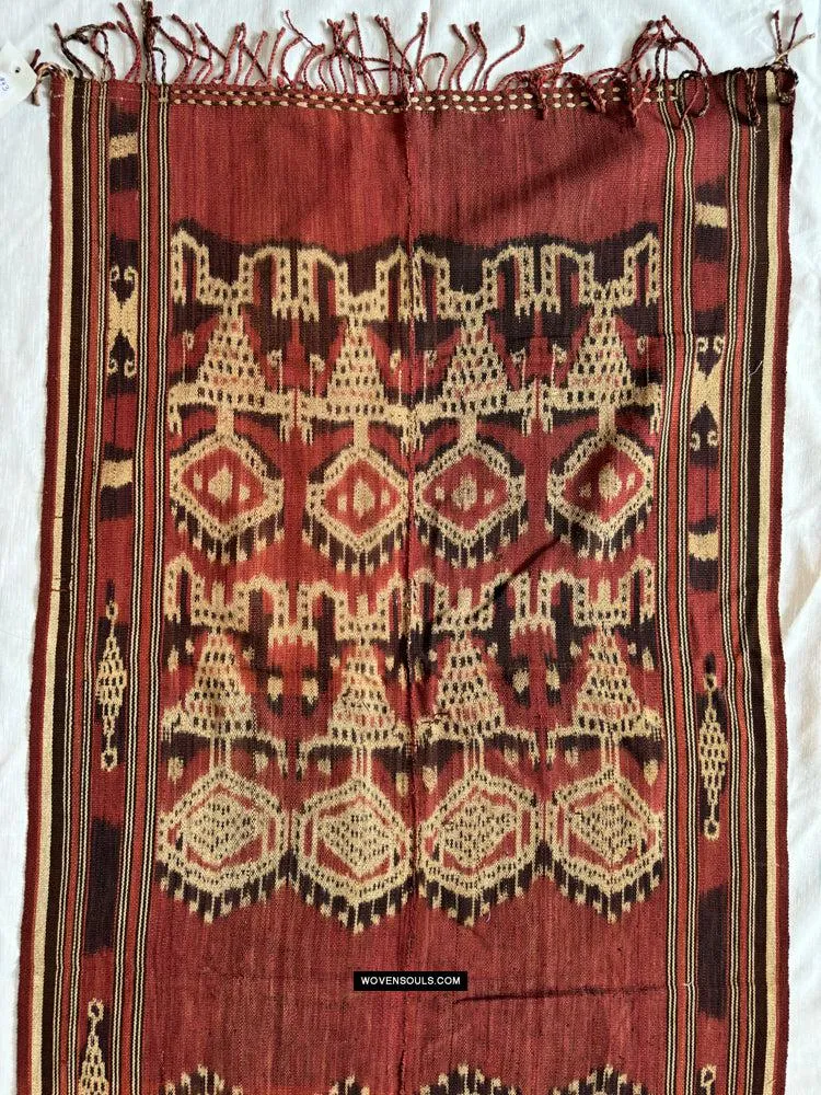 1843 SOLD Antique Iban Ceremonial Ikat with Striking Anthropomorphic Figures
