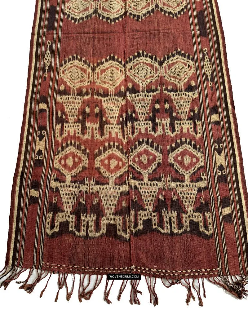 1843 SOLD Antique Iban Ceremonial Ikat with Striking Anthropomorphic Figures