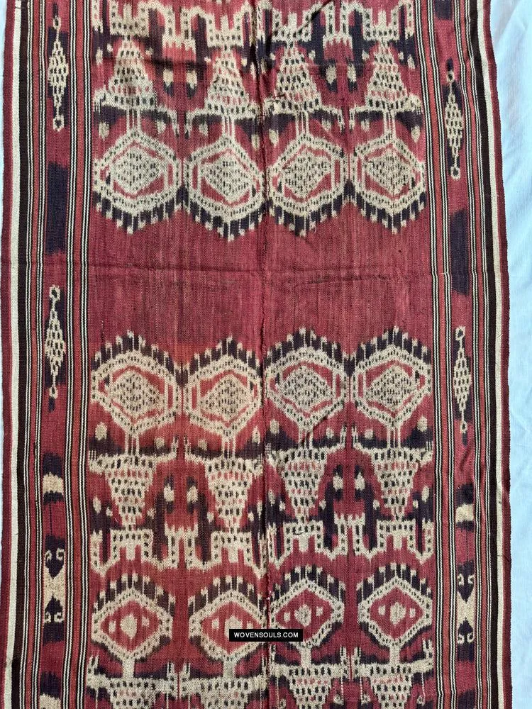 1843 SOLD Antique Iban Ceremonial Ikat with Striking Anthropomorphic Figures
