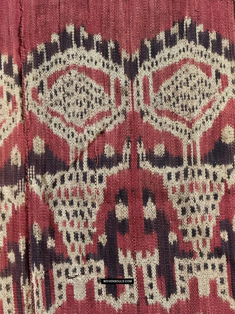 1843 SOLD Antique Iban Ceremonial Ikat with Striking Anthropomorphic Figures