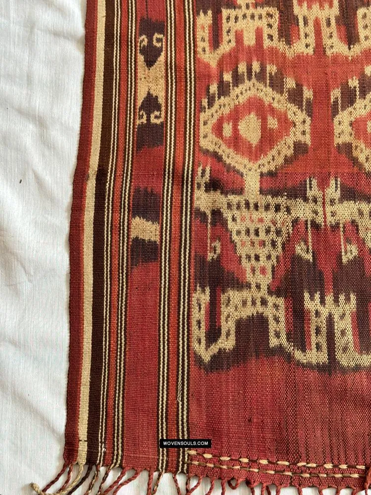 1843 SOLD Antique Iban Ceremonial Ikat with Striking Anthropomorphic Figures