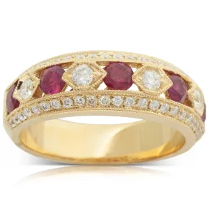 18ct Yellow Gold Ruby & Diamond Ring