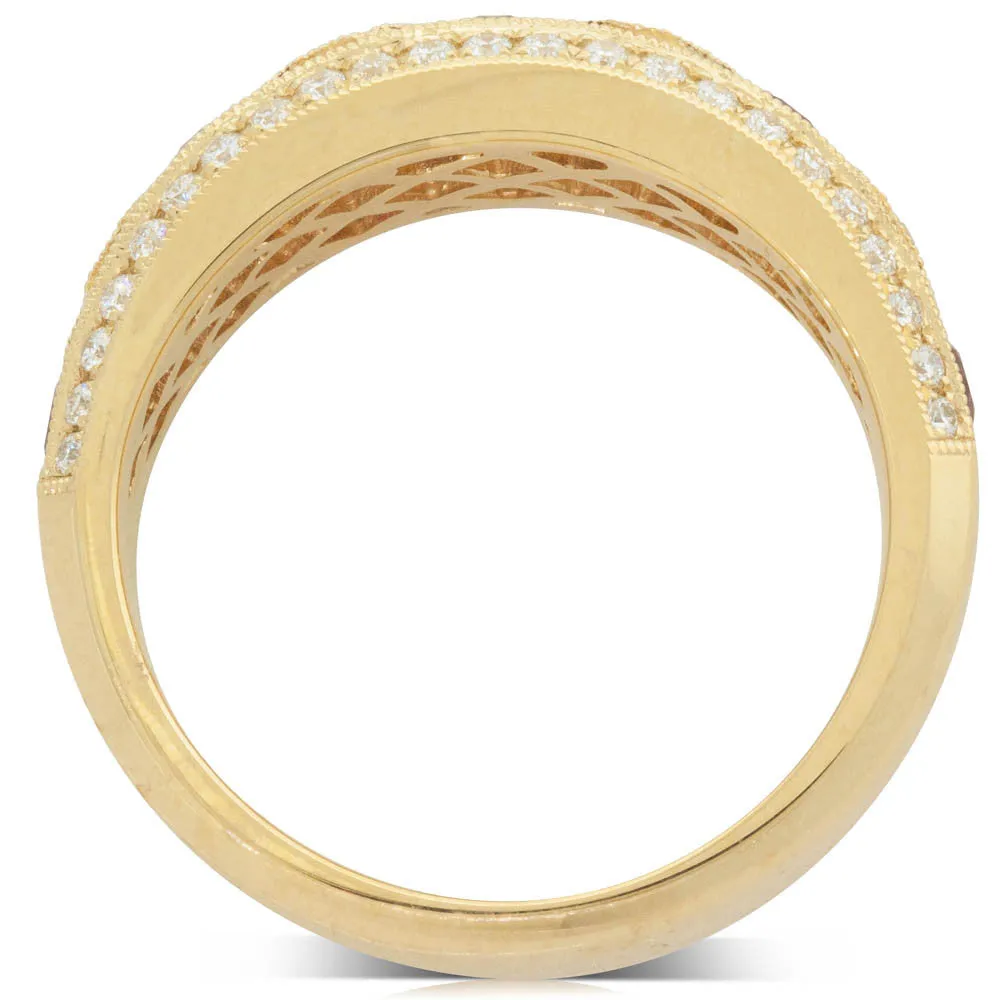 18ct Yellow Gold Ruby & Diamond Ring