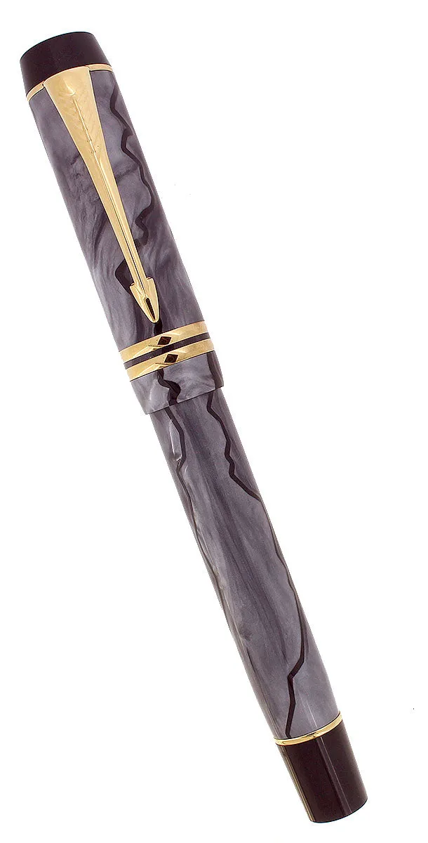 1998 PARKER GREY PEARL DUOFOLD CENTENNIAL FOUNTAIN PEN 18K FINE NIB NEVER INKED NOS