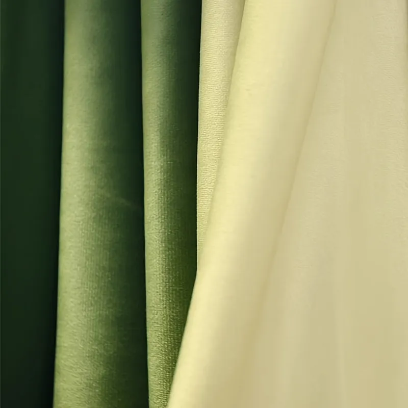 2pcs Luxury Color Clash European Curtains, Thickened Velvet Color Clash Design, Living Room Bedroom Villa Hotel Gorgeous Curtains