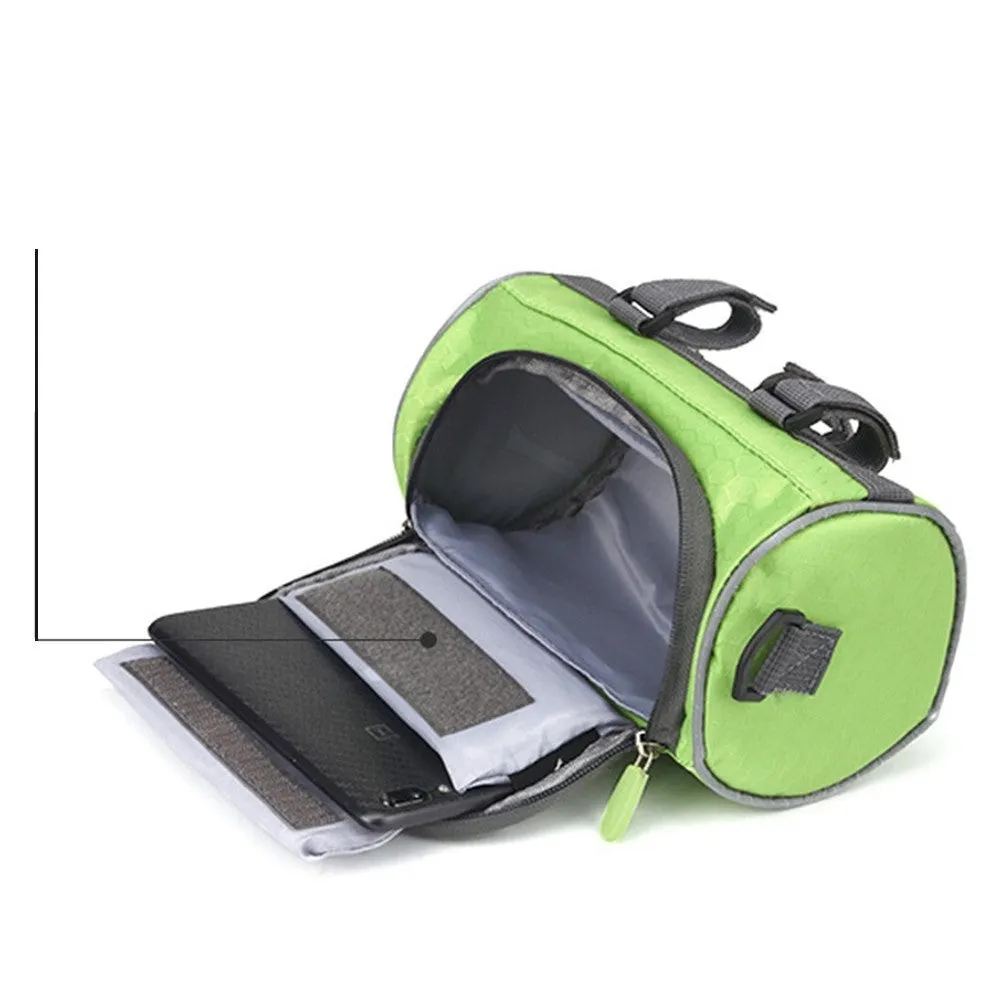 (3L) 22x12cm 2in1 Splashproof Bike Velo Smartphone Gravel Bike Handlebar Bag   Shoulder Bag - Black