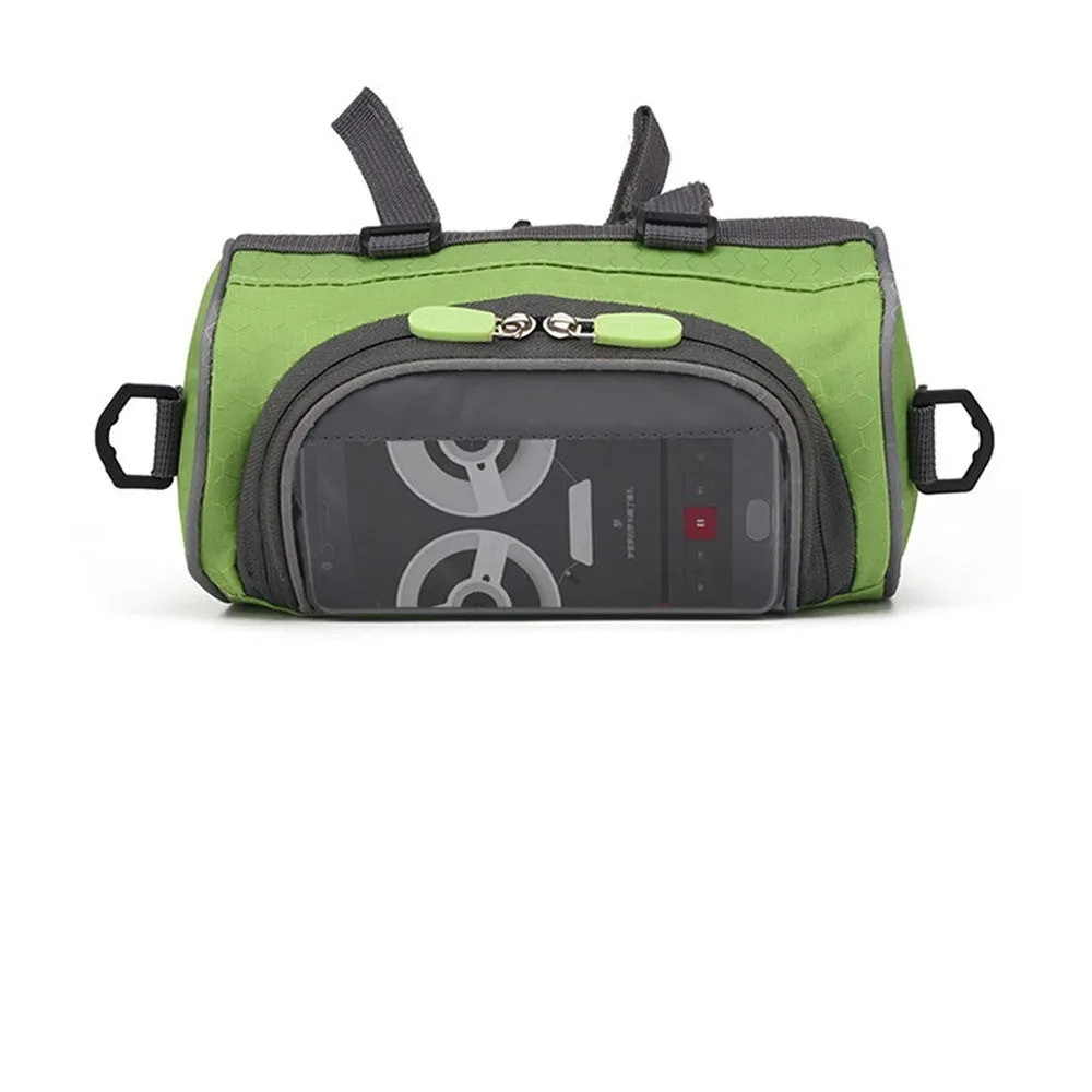 (3L) 22x12cm 2in1 Splashproof Bike Velo Smartphone Gravel Bike Handlebar Bag   Shoulder Bag - Black