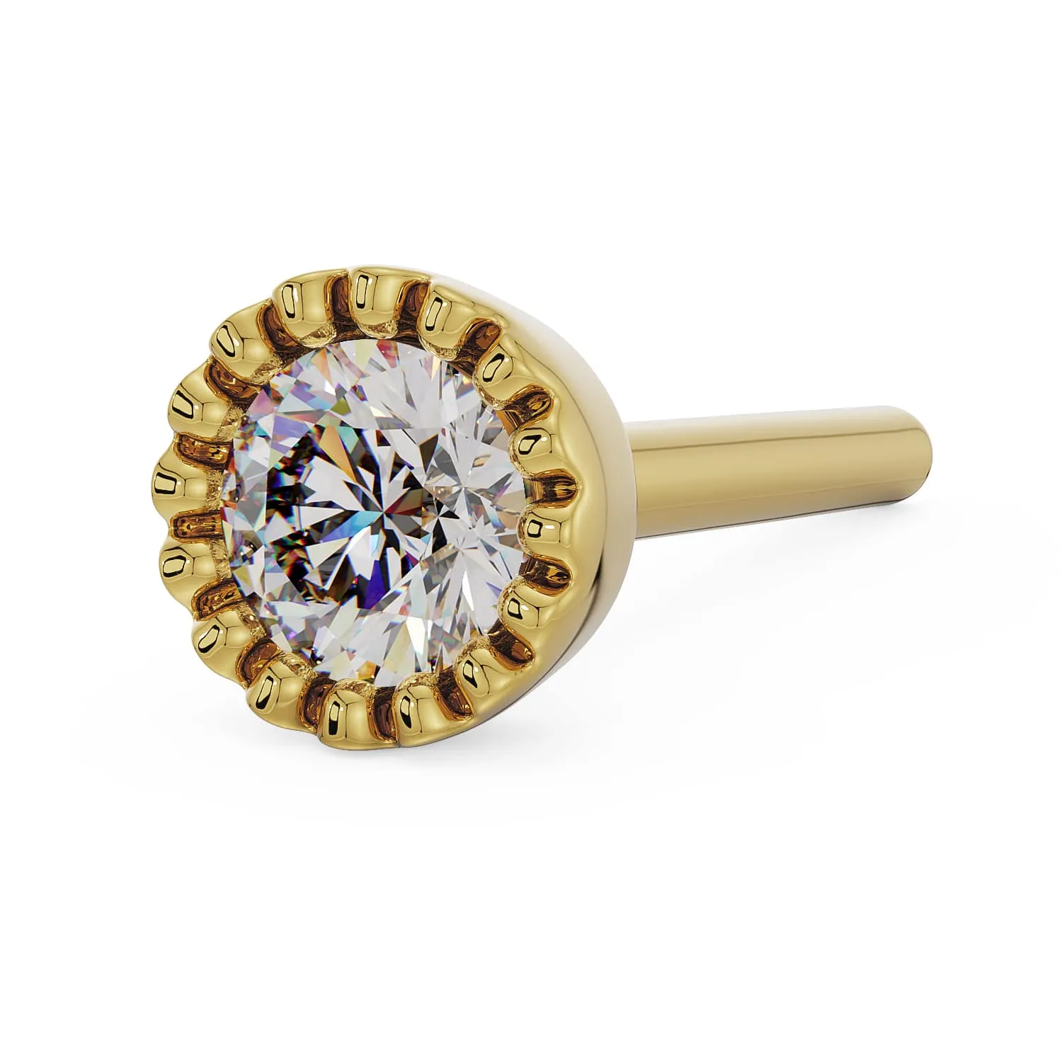 3mm Diamond Striking Perlage Nose Ring
