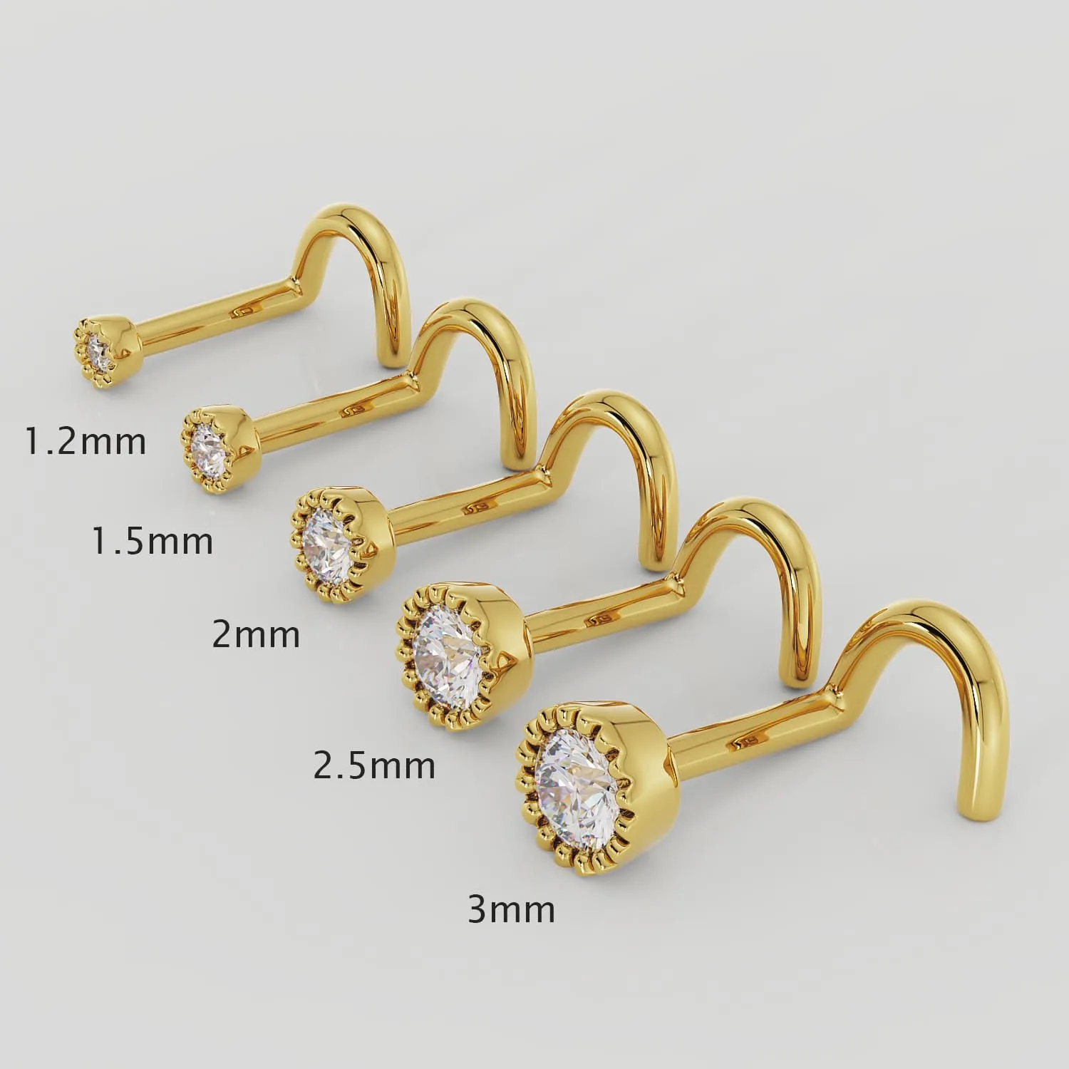 3mm Diamond Striking Perlage Nose Ring