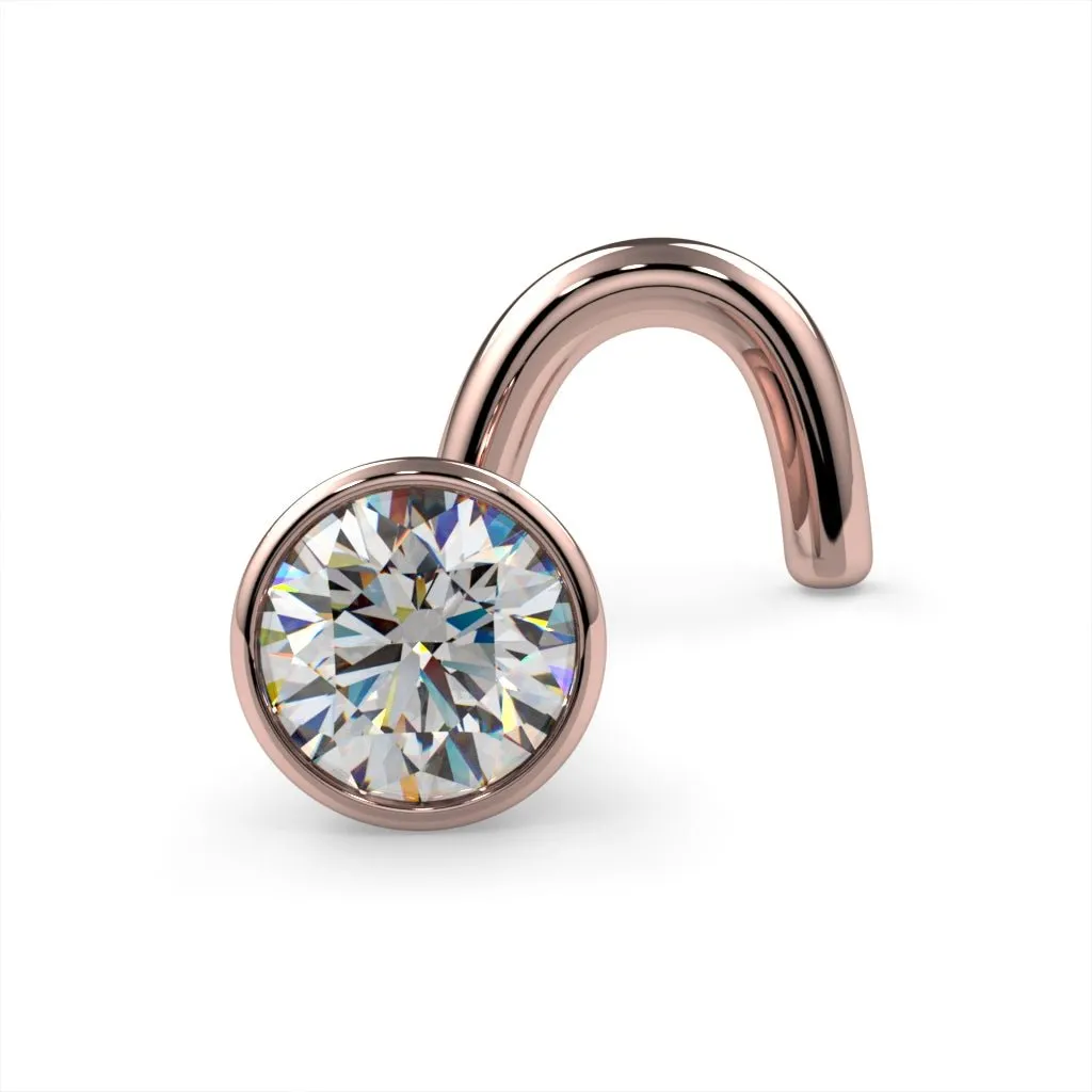 3mm Striking Diamond Bezel Nose Ring Stud