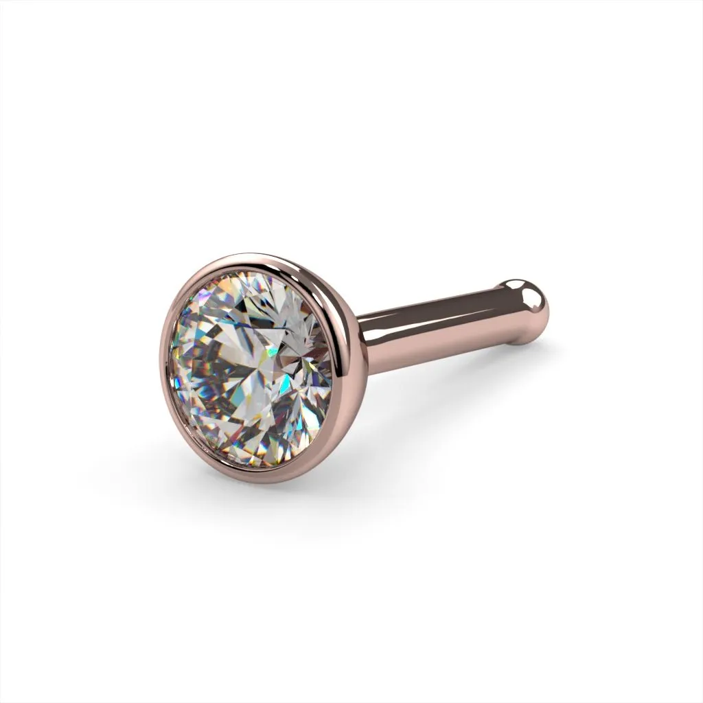 3mm Striking Diamond Bezel Nose Ring Stud