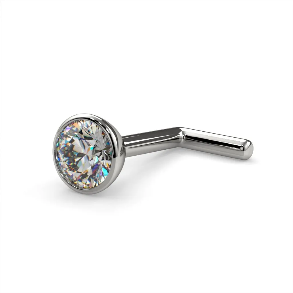 3mm Striking Diamond Bezel Nose Ring Stud