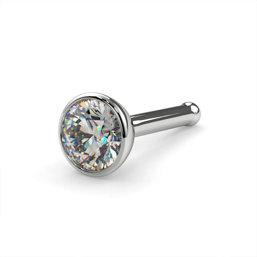 3mm Striking Diamond Bezel Nose Ring Stud