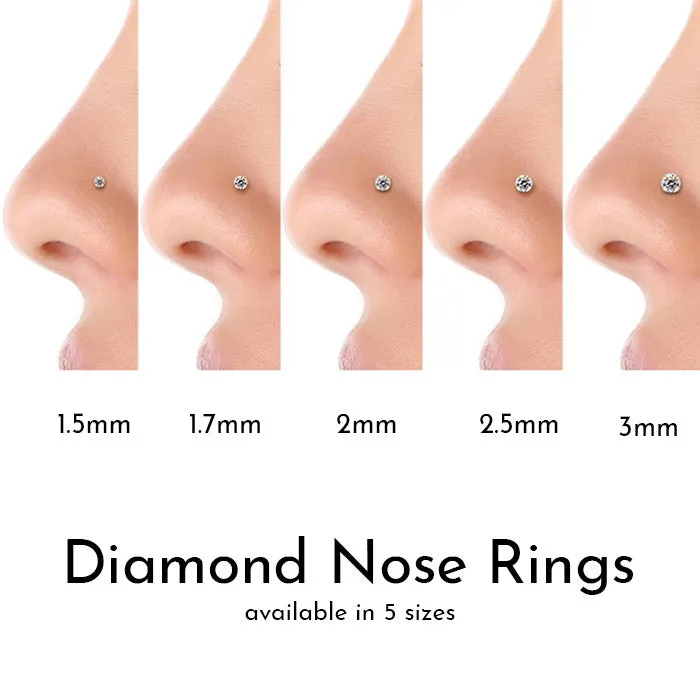 3mm Striking Diamond Bezel Nose Ring Stud