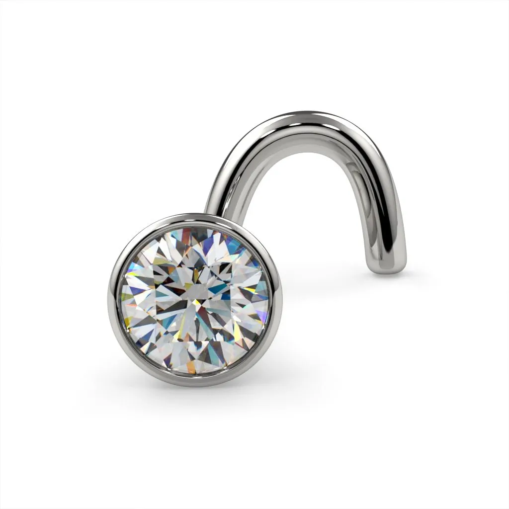 3mm Striking Diamond Bezel Nose Ring Stud