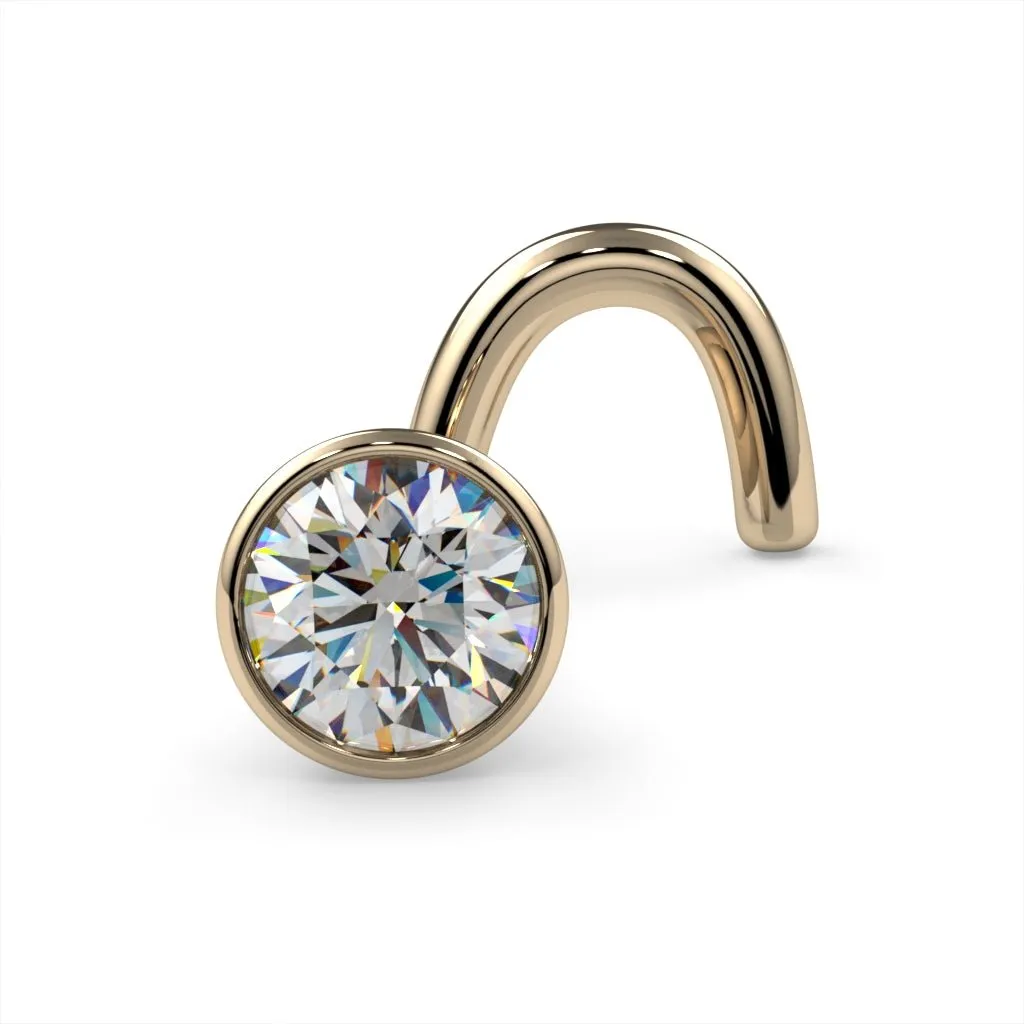3mm Striking Diamond Bezel Nose Ring Stud