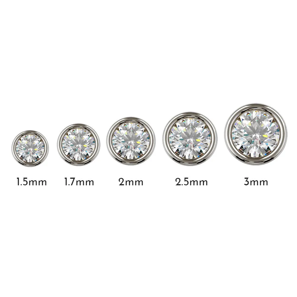 3mm Striking Diamond Bezel Nose Ring Stud