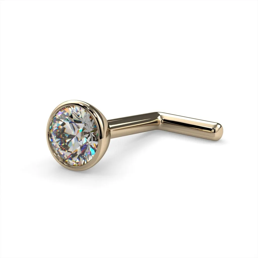 3mm Striking Diamond Bezel Nose Ring Stud