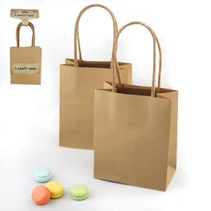 4 Pack Brown Kraft Bag - 11.1cm x 6.2cm x 13.7cm