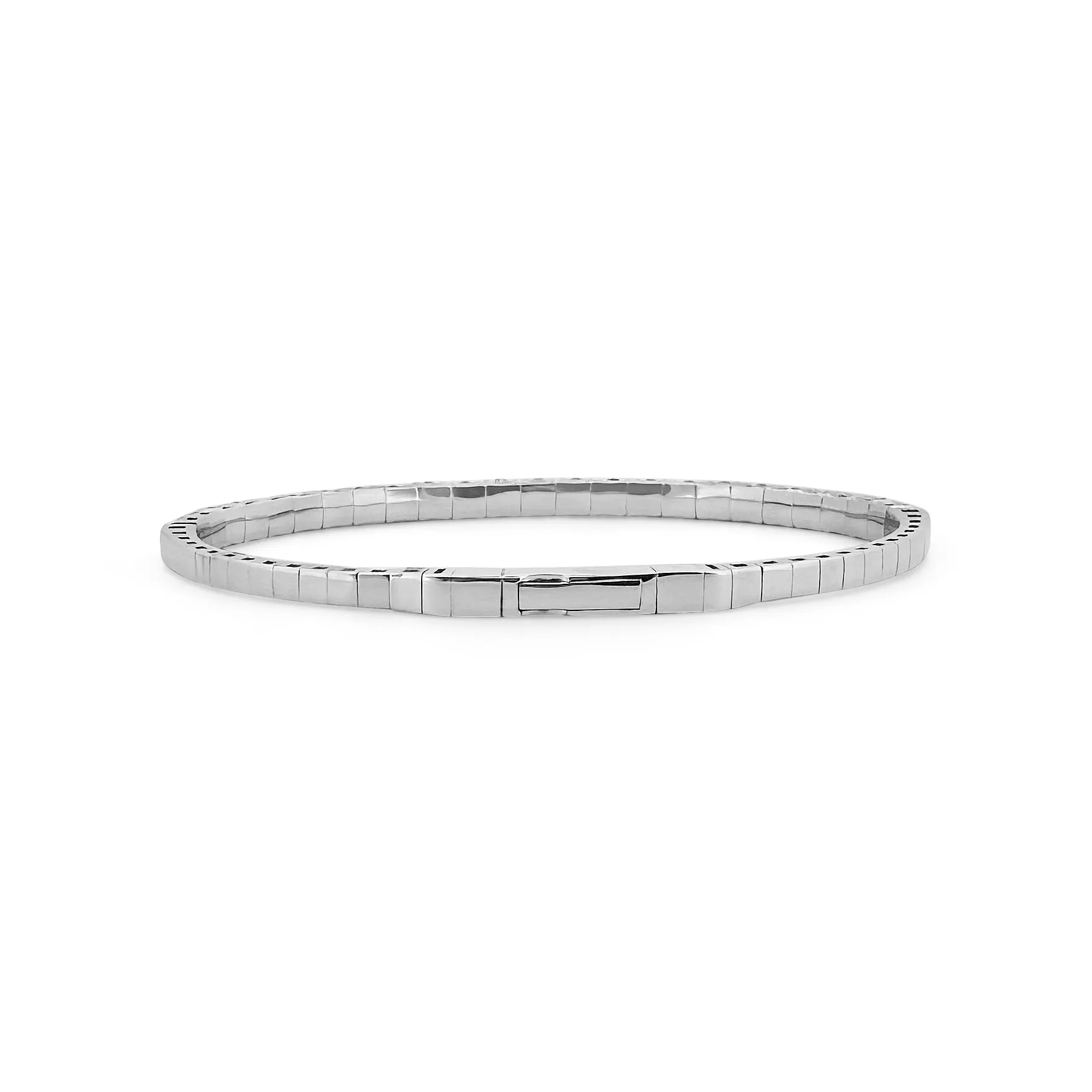 4.07ctw Round Brilliant Diamond Flex Bangle Bracelet in 14k White Gold