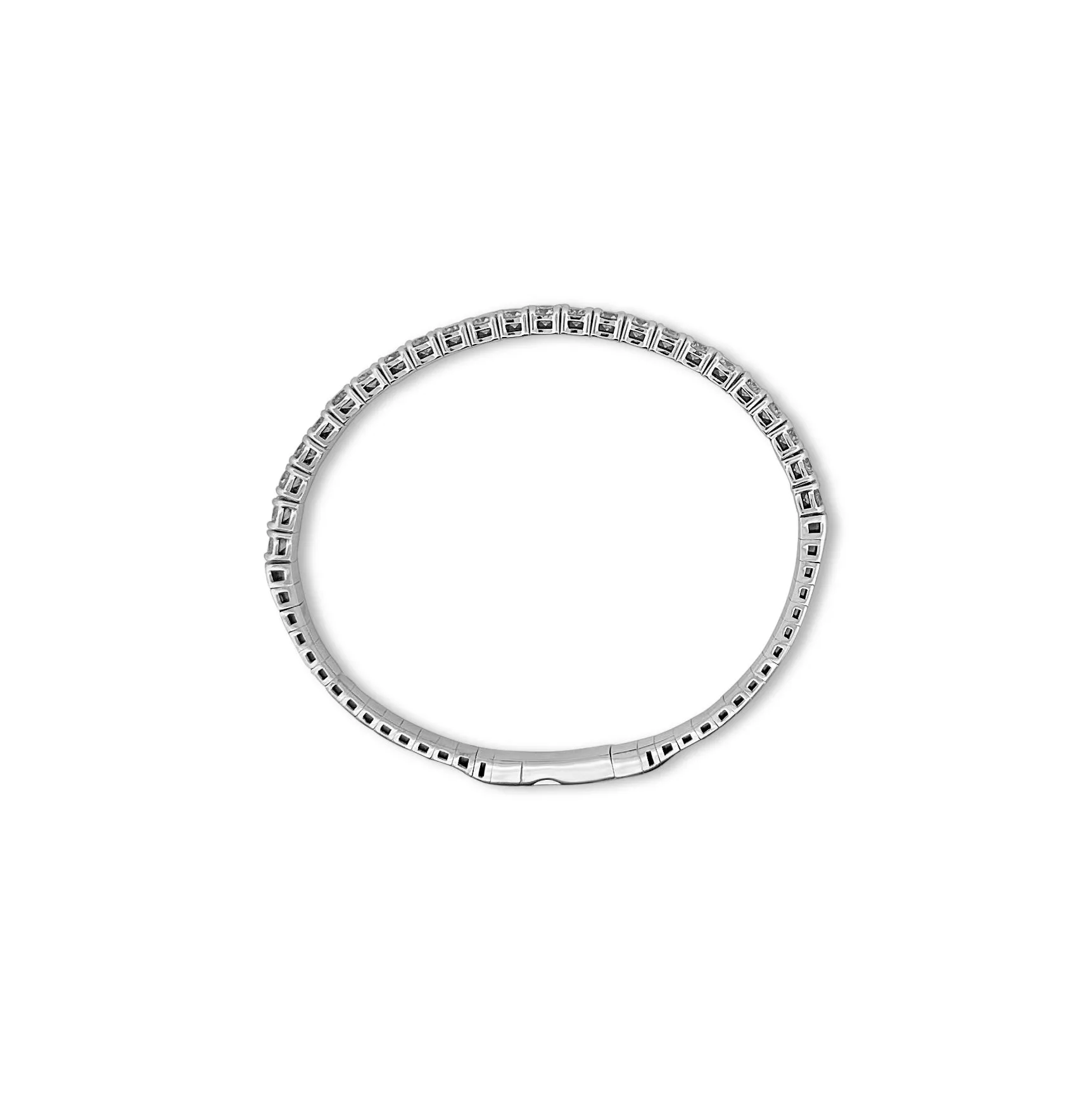 4.07ctw Round Brilliant Diamond Flex Bangle Bracelet in 14k White Gold