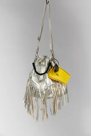 770 Fringe Leather Bag - Silver
