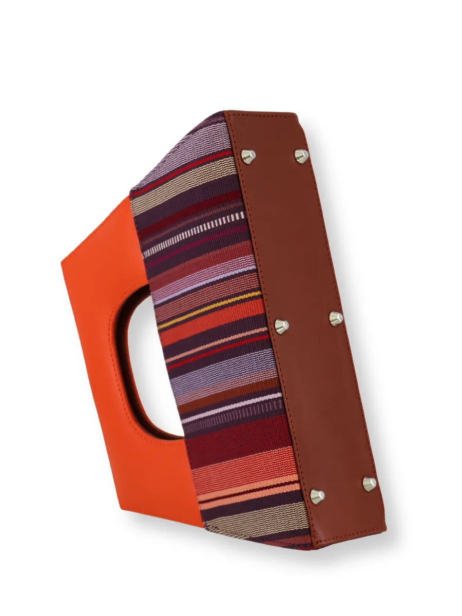 A-Chica Handbag - Purple & Orange Handle