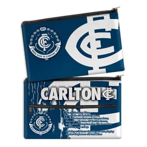 AFL Pencil Case - School - Work - Large - Carlton Blues - Team Song