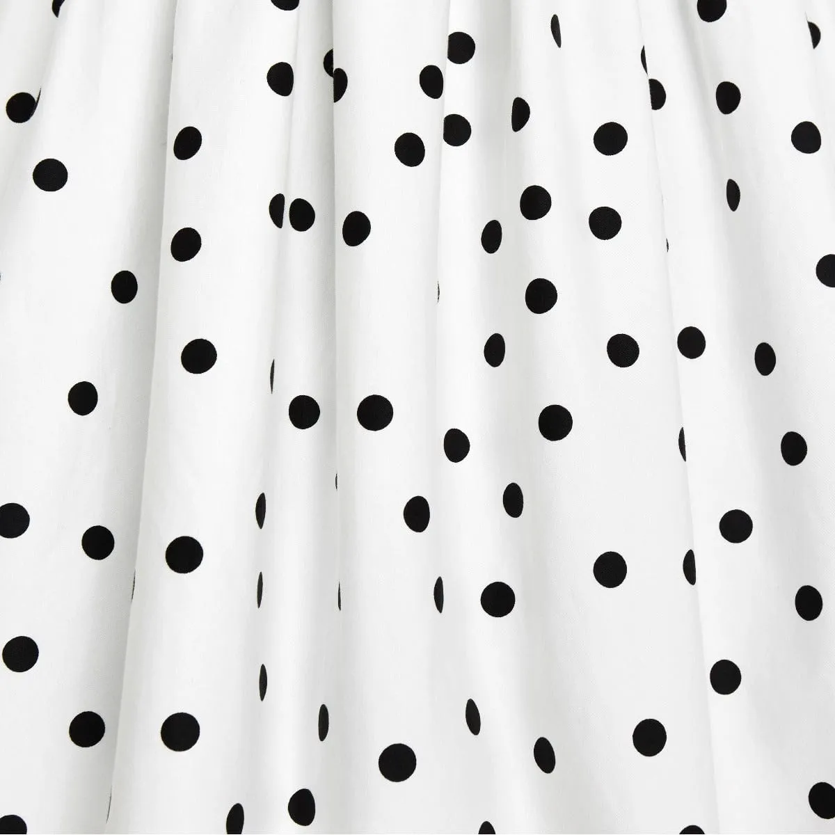 Amanda Scoop Neck Polka Dot Swing Dress in White-Black