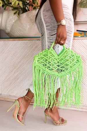 Anaïs Fringe Clutch - Mint