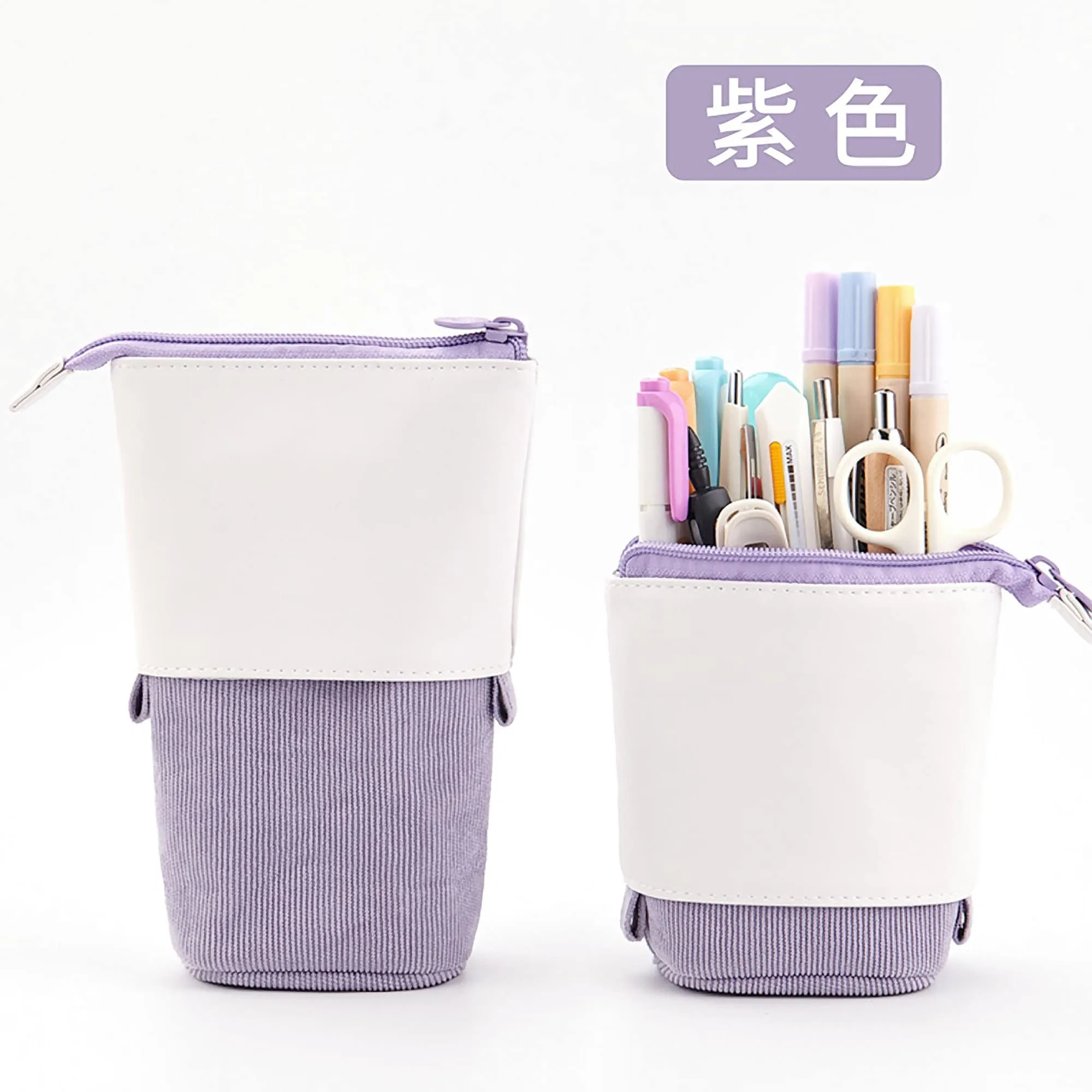 ANGOO GREEN Retractable Standing Pen Case Pencil Case Retractable Case Storage Case Durable en Case | 185mm X 125mm X 85mm X 65mm