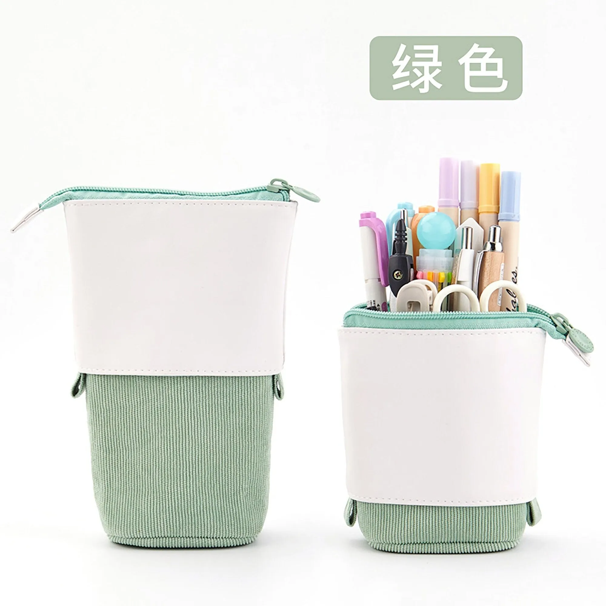ANGOO GREEN Retractable Standing Pen Case Pencil Case Retractable Case Storage Case Durable en Case | 185mm X 125mm X 85mm X 65mm